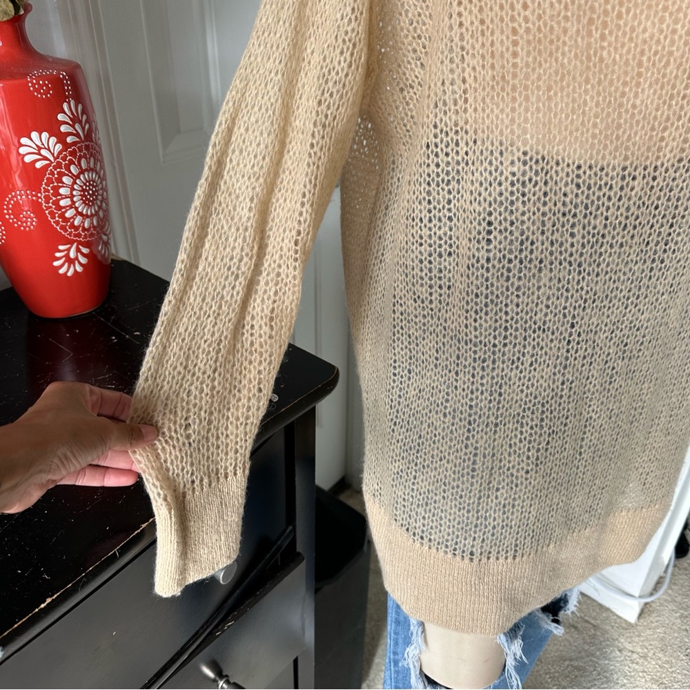 FREE PEOPLE MOHAIR BLEND TRANSPARENT TUNIC SWEATER - Picture 11 of 12
